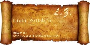 Lieli Zoltán névjegykártya